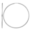 14k White Gold 2x65mm Polished Round Endless Tube Hoop Earrings