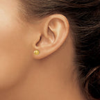 14K 6mm Satin Puffed Ball Post Earrings