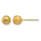 14K 6mm Satin Puffed Ball Post Earrings