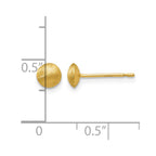 14K 5mm Satin Puffed Round Button Post Earrings