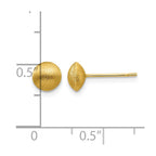 14K 7mm Satin Puffed Round Button Post Earrings
