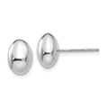14K White Gold 10x7mm Polished Puffed Oval Button Post Earrings