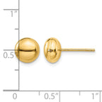 14k 8mm Polished Puffed Round Button Post Earrings
