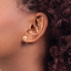 14k Rose Gold 8mm Polished Puffed Round Button Post Earrings