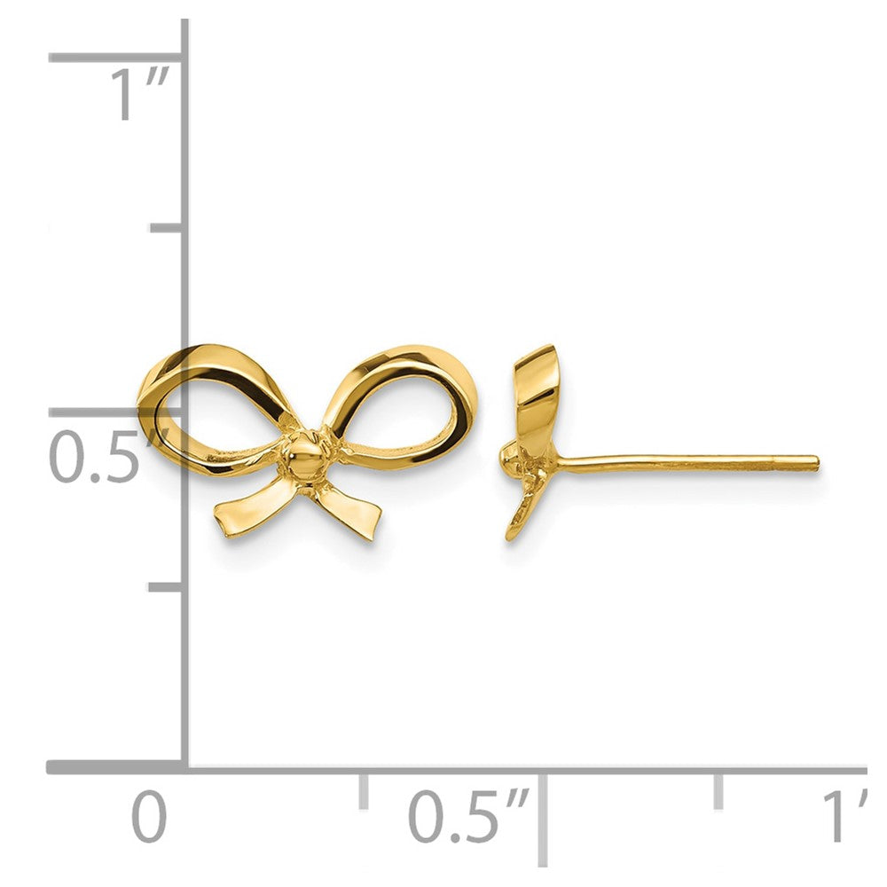 14k Polished Bow Post Earrings