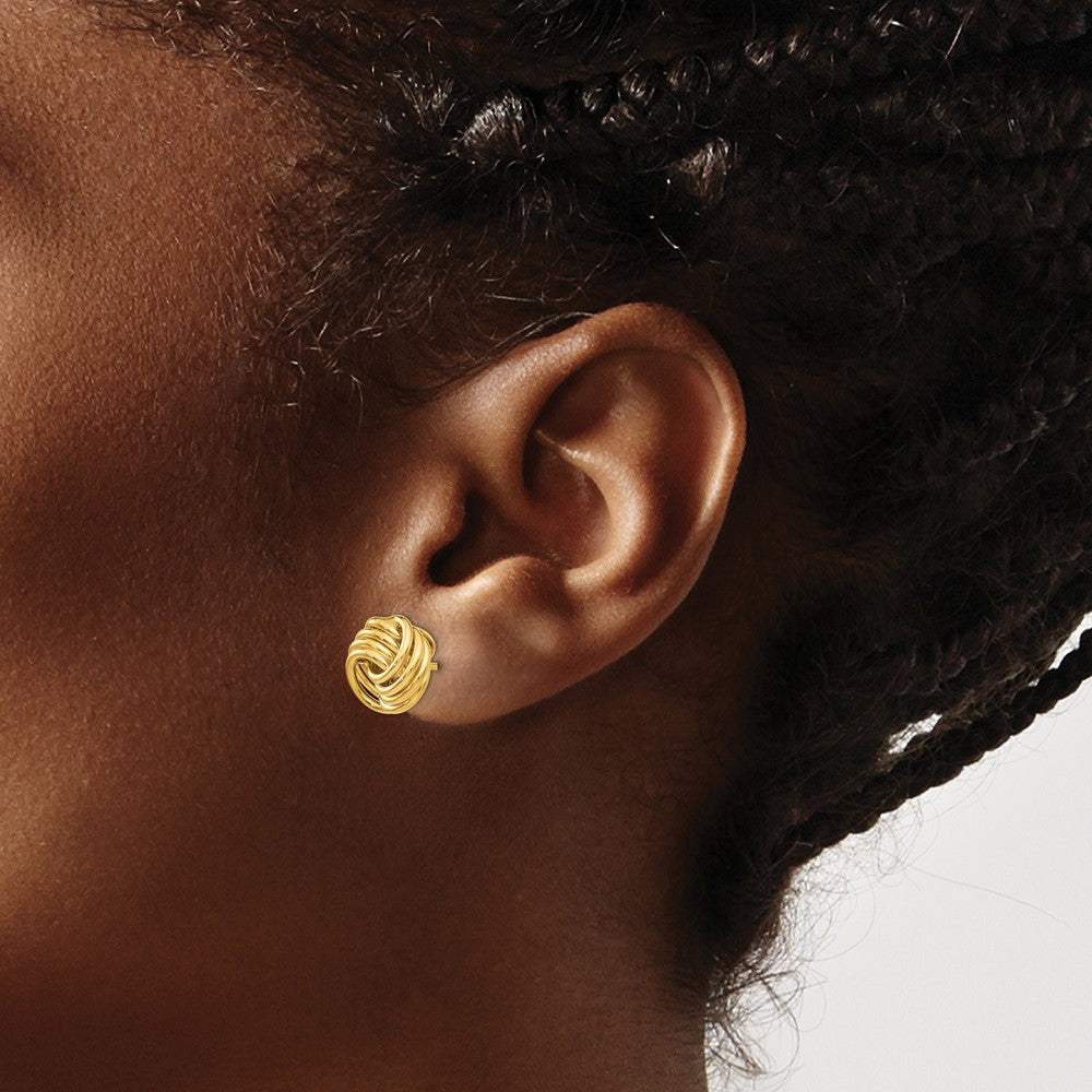 14k 11mm Polished Love Knot Post Earrings