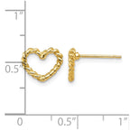 14k Polished Open Twisted Heart Post Earrings