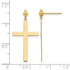 14K Cross Dangle Post Earrings