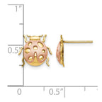 14k Two-Tone Satin and Polished Ladybug Post Earrings