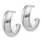 14k White Gold 6.5x24mm Polished J-Hoop Post Earrings