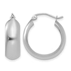 14k White Gold 7x21mm Polished Hoop Earrings