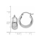 14k White Gold 7x19mm Polished Hoop Earrings
