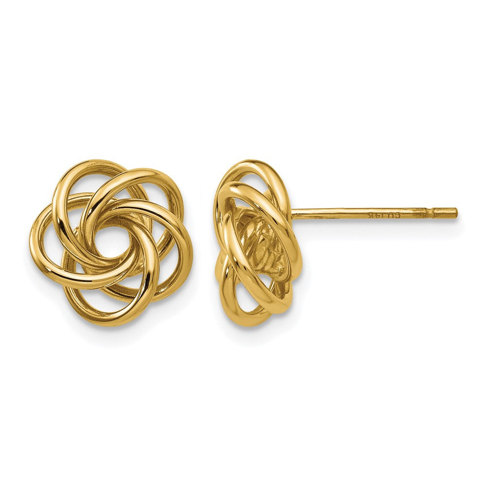 14k 10mm Polished Love Knot Post Earrings