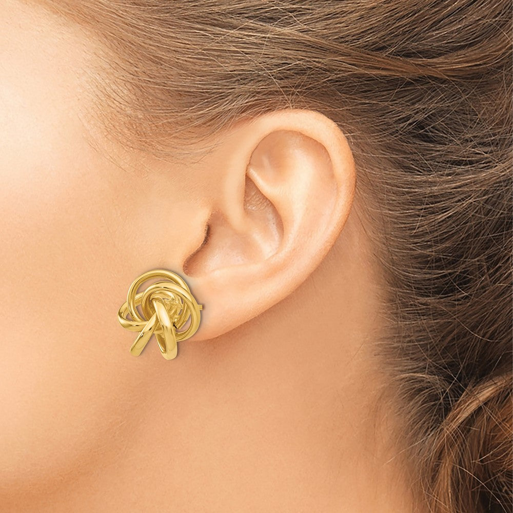 14k 12mm Polished Love Knot Post Earrings