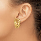 14k Polished Fancy Circles Omega Back Post Earrings