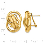 14k Polished Fancy Circles Omega Back Post Earrings