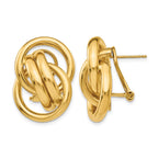 14k Polished Fancy Circles Omega Back Post Earrings