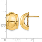 14k 12x17mm Polished Fancy Omega Back Post Earrings