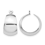 14k White Gold Polished Tapered Hoop Earring Jackets