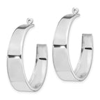 14k White Gold Polished Tapered Hoop Earring Jackets