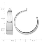 14k White Gold Polished Tapered Hoop Earring Jackets