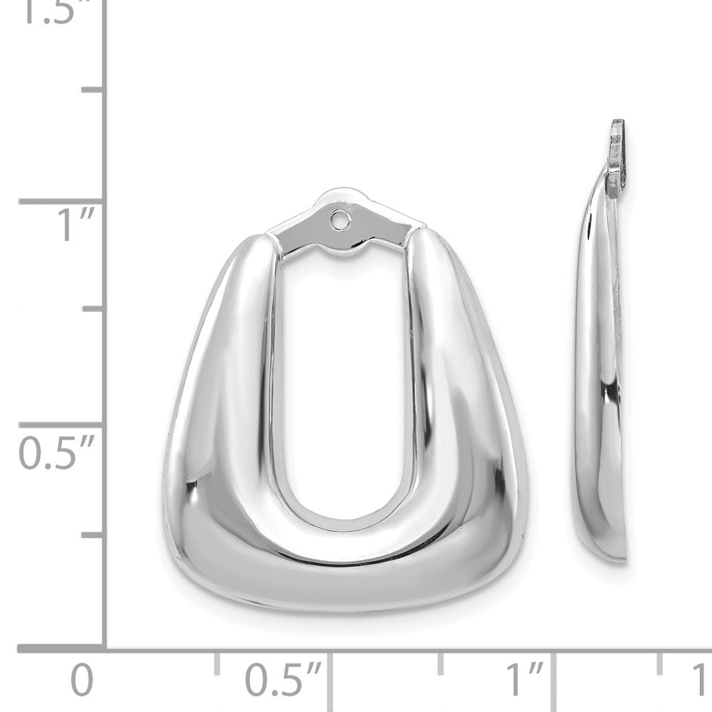 14k White Gold Polished Square Hoop Earring Jackets
