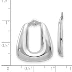 14k White Gold Polished Square Hoop Earring Jackets