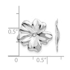 14k White Gold Polished Floral Earring Jackets
