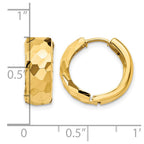 14k Faceted & Polished Hinged 6mm Hoop Earrings