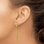 14k Diamond-cut Open Teardrop Dangle Post Earrings