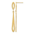 14k Diamond-cut Open Teardrop Dangle Post Earrings