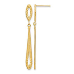 14k Diamond-cut Open Teardrop Dangle Post Earrings