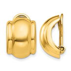 14k 12x16mm Polished Half Hoop Omega Back Non-pierced Earrings
