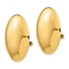 14k 24mm Polished Circle Omega Back Non-pierced Earrings
