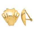 14k Polished Fan Omega Back Non-pierced Earrings