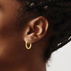 14k 2x16mm Polished Round Endless Tube Hoop Earrings
