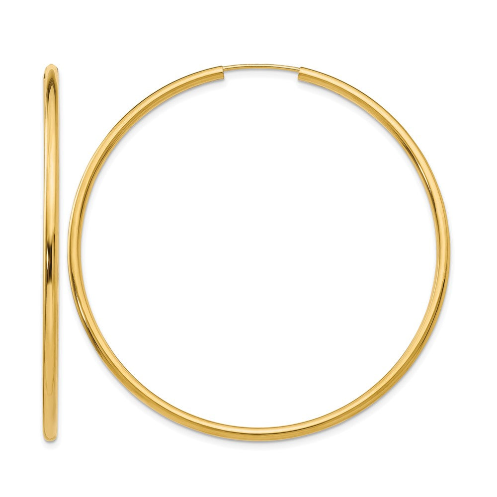 14k 2x54mm Polished Round Endless Tube Hoop Earrings
