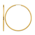 14k 2x54mm Polished Round Endless Tube Hoop Earrings