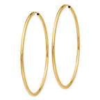 14k 2x60mm Polished Round Endless Tube Hoop Earrings