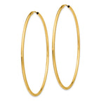 14k 2x65mm Polished Round Endless Tube Hoop Earrings