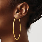 14k 2x65mm Polished Round Endless Tube Hoop Earrings