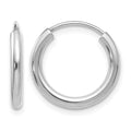 14k White Gold 2x16mm Polished Round Endless Tube Hoop Earrings