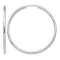 14k White Gold 2x45mm Polished Round Endless Tube Hoop Earrings