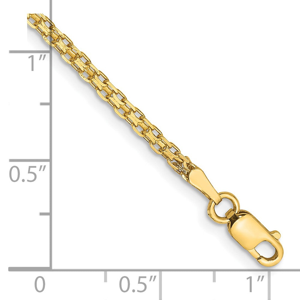 14K 1.8mm Lightweight Flat Bismark with Lobster Clasp Bracelet