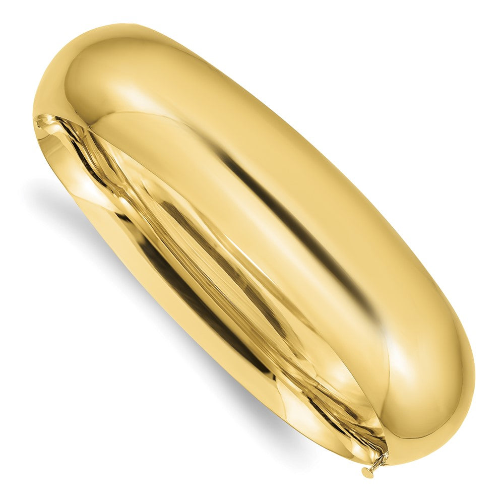14k 11/16 High Polished 17.00mm Hinged Oval Bangle Bracelet