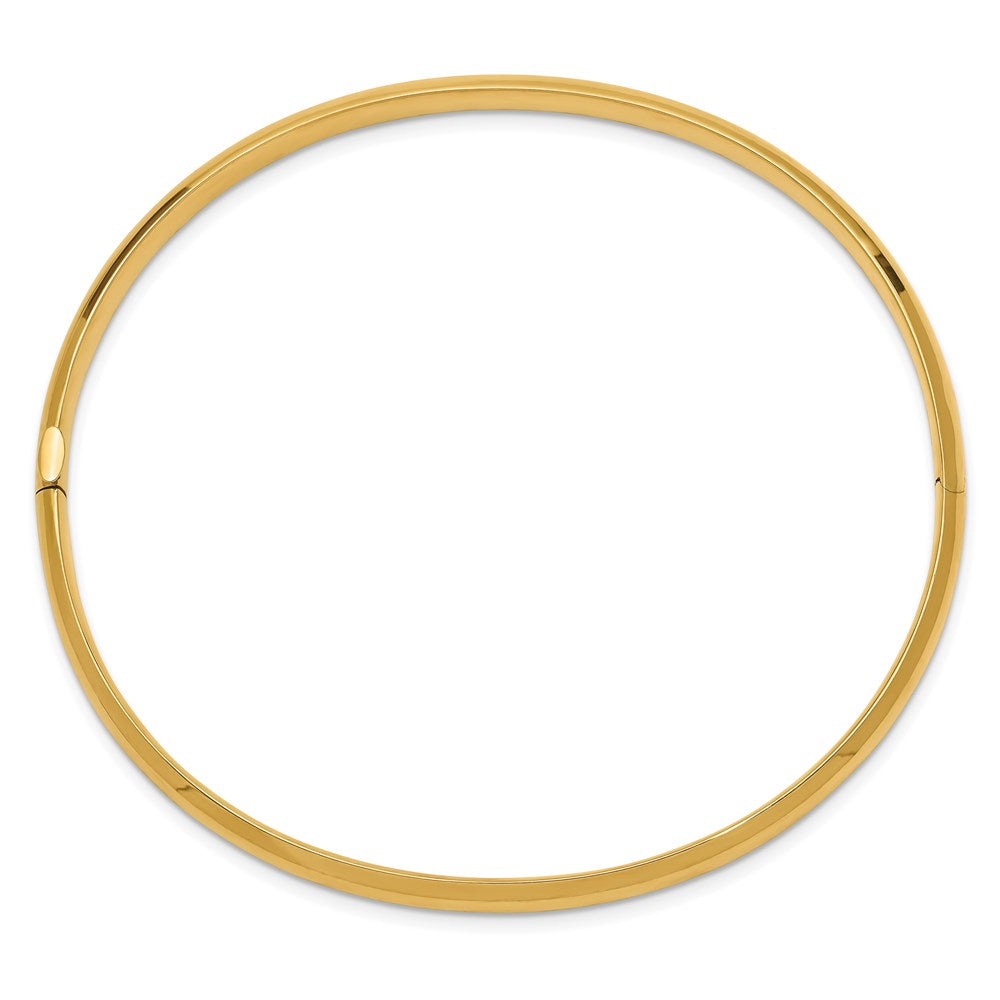 14k 3/16 High Polished 5.00mm Hinged Oval Bangle Bracelet