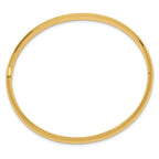 14k 4/16 Oversize High Polished 6.00mm Hinged Oval Bangle Bracelet