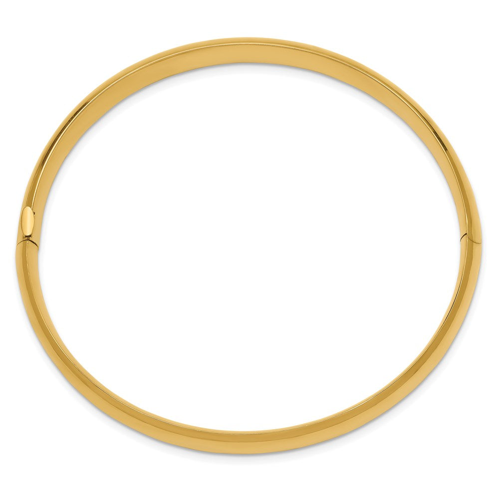 14k 5/16 High Polished 8.00mm Hinged Oval Bangle Bracelet