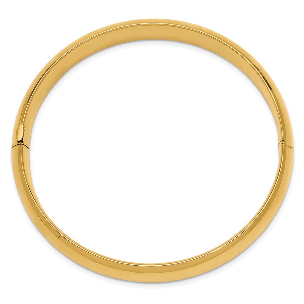14k 7/16 Oversize High Polished 10.00mm Hinged Oval Bangle Bracelet