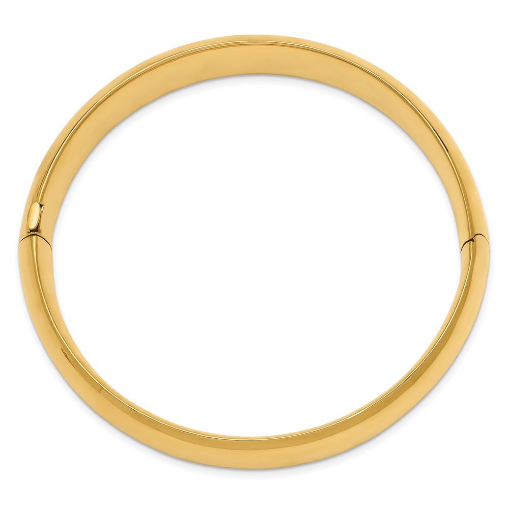 14k 9/16 Oversize High Polished 14.5mm Hinged Oval Bangle Bracelet